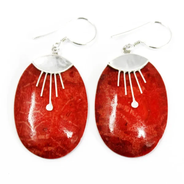 925 Silver Earrings - Oval Decor - Image 15