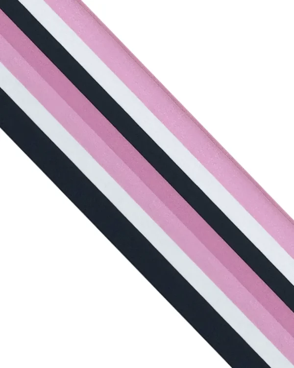 Henley Silk Stripe Neck Scarf Pink - Image 5