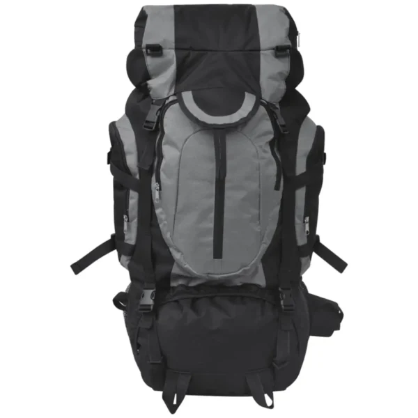 vidaXL Hiking Backpack XXL 75 L Black and Grey - Image 2