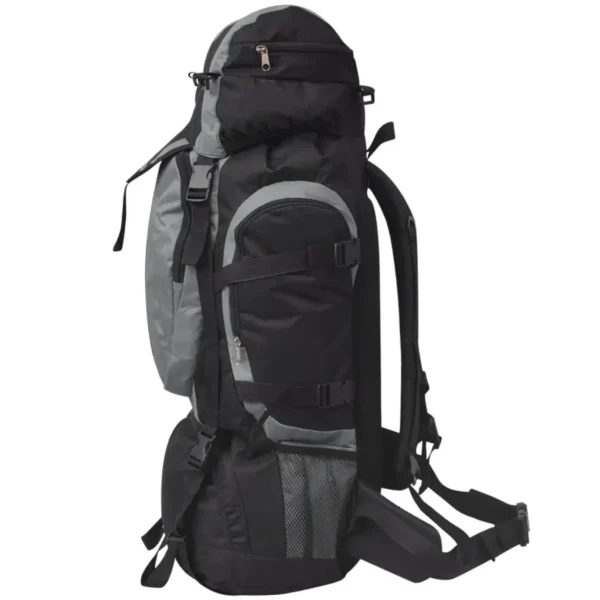 vidaXL Hiking Backpack XXL 75 L Black and Grey - Image 3