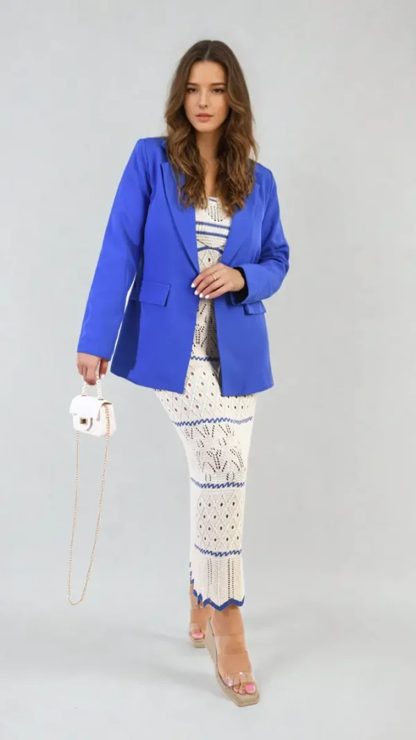 Open Front Oversized Casual Blazer - Image 6