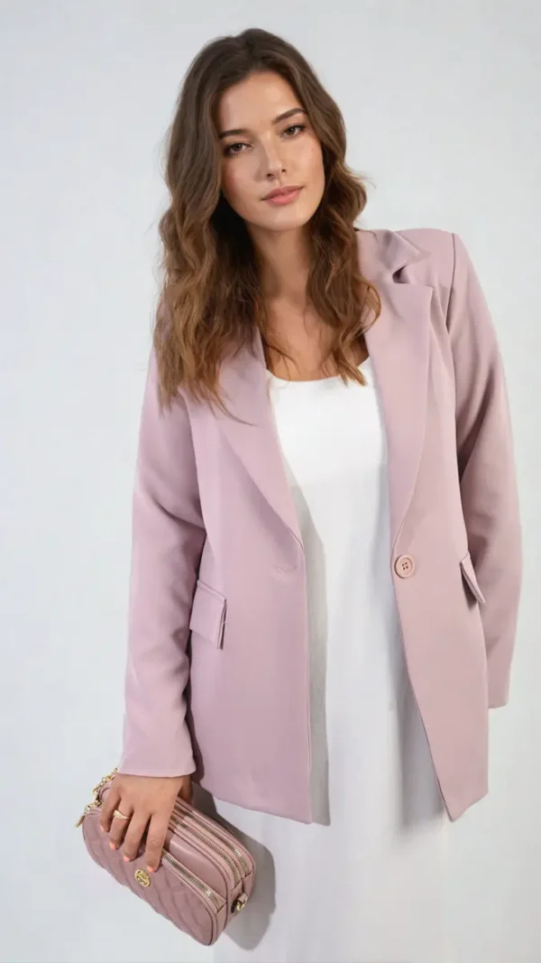 Open Front Oversized Casual Blazer - Image 7