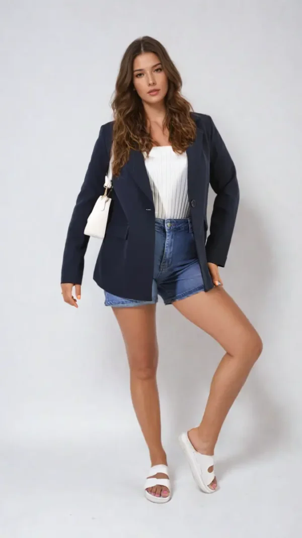 Open Front Oversized Casual Blazer - Image 13