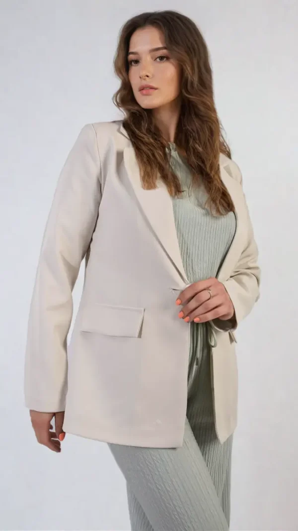 Open Front Oversized Casual Blazer - Image 15