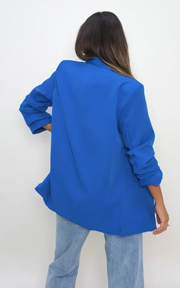 Ruched Sleeve Casual Blazer with Side Pockets - Image 42