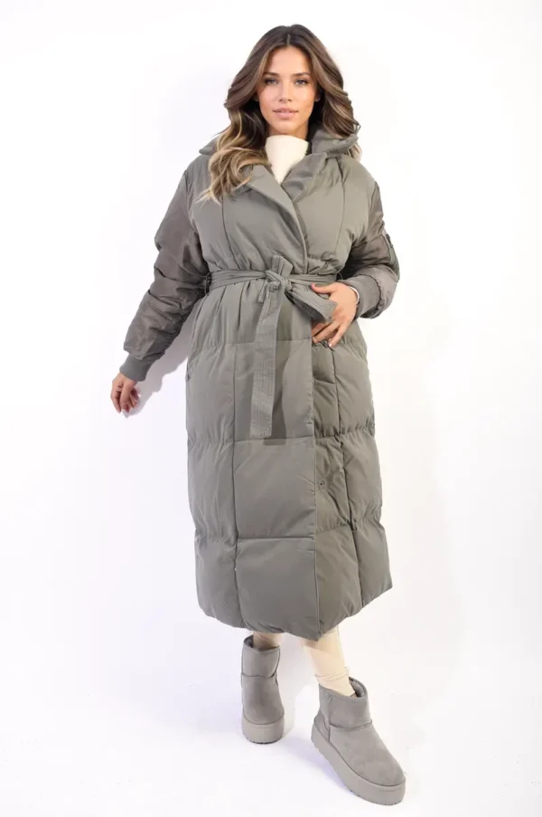 Long Belted Puffer Coat - Image 5