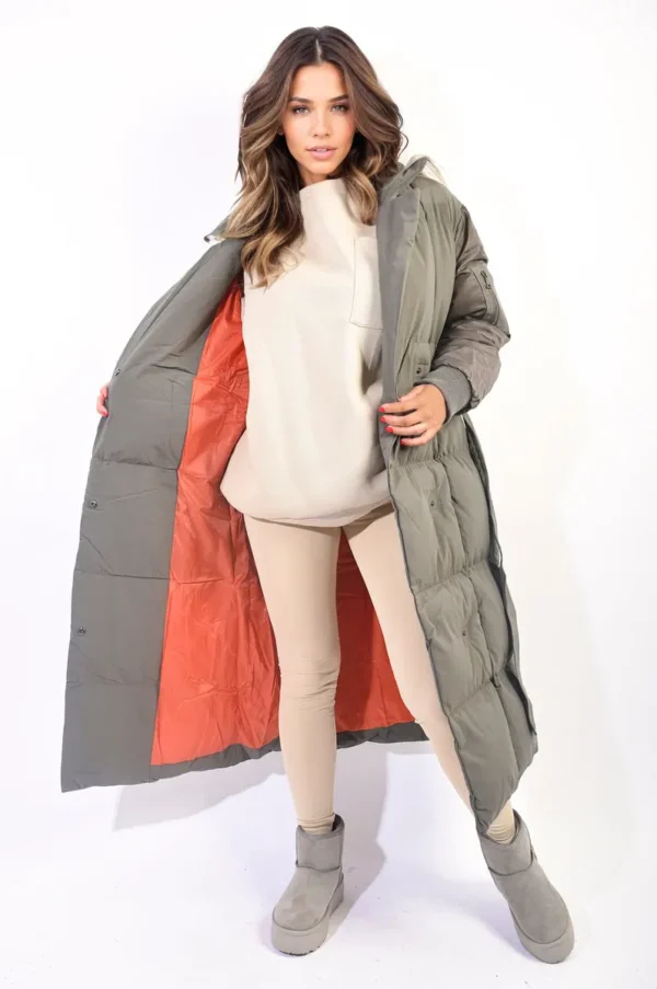 Long Belted Puffer Coat - Image 7