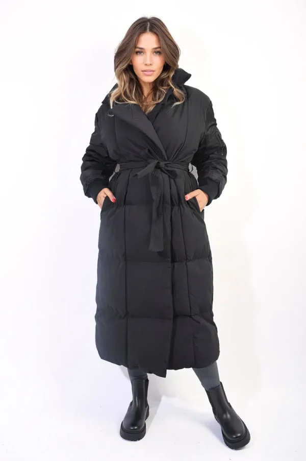 Long Belted Puffer Coat - Image 8