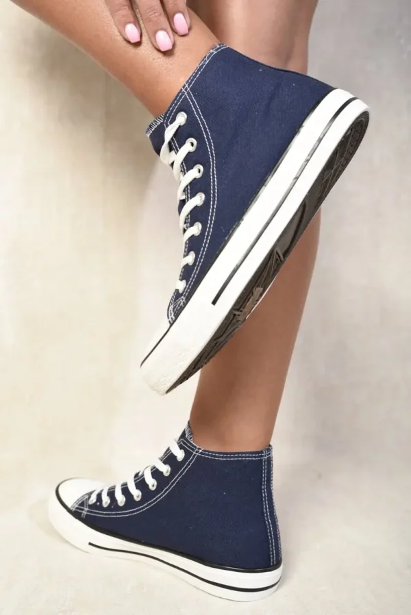 High Top Lace Up Trainers - Image 16