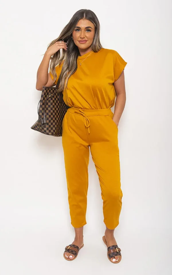 Short Sleeve Boxy Lounge Wear Co-ord Set - Image 11