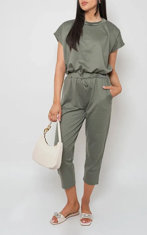 Short Sleeve Boxy Lounge Wear Co-ord Set - Image 18