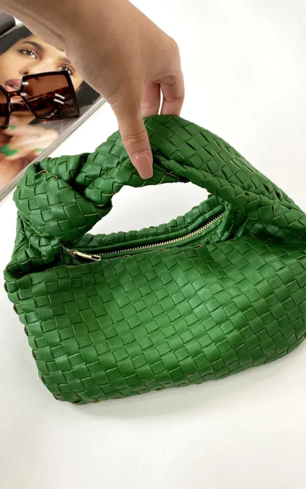 Faux Leather Quilted Handbag - Image 5