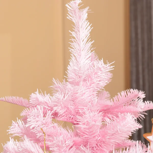 HOMCOM 6FT Artificial Christmas Tree Holiday Xmas Holiday Tree Decoration with Automatic Open for Home Party, Pink - Image 8