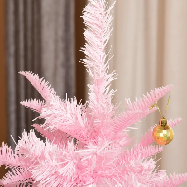 HOMCOM 5FT Artificial Christmas Tree Holiday Xmas Holiday Tree Decoration with Automatic Open for Home Party, Pink - Image 8