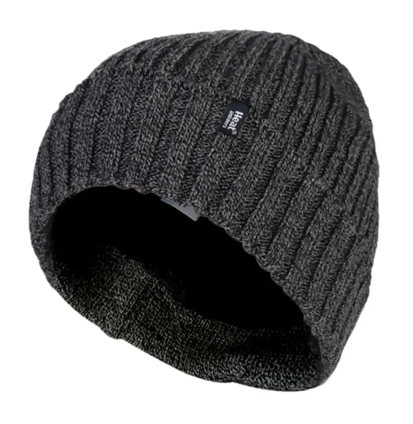 Mens Fleece Lined Thermal Cuffed Winter Beanie Hat - Image 2