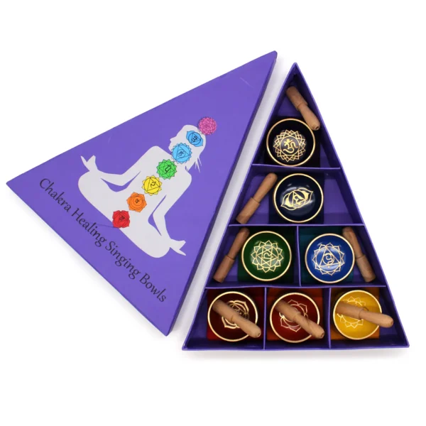 Chakra Pyramid Singing Bowl Gift Set - Image 2