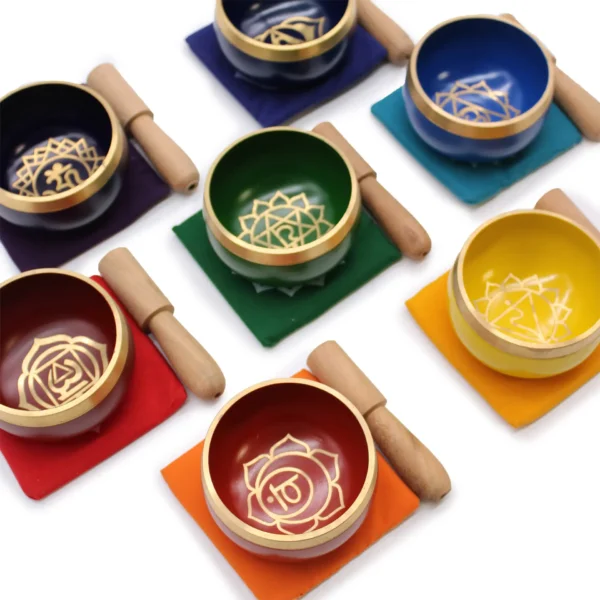 Chakra Pyramid Singing Bowl Gift Set - Image 3