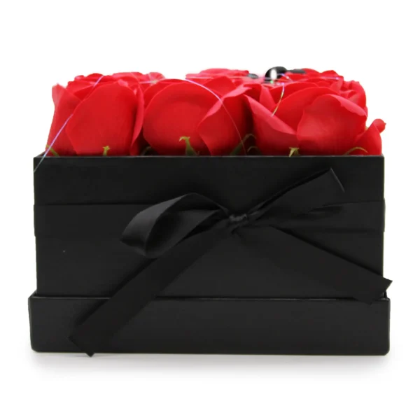 Soap Flower Gift Bouquet - 9 Red Roses - Square - Image 13