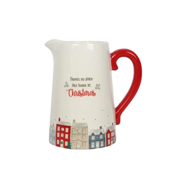 17cm Christmas Village Ceramic Flower Jug - Image 3