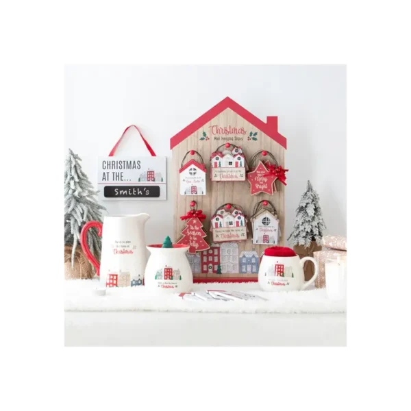 17cm Christmas Village Ceramic Flower Jug - Image 5