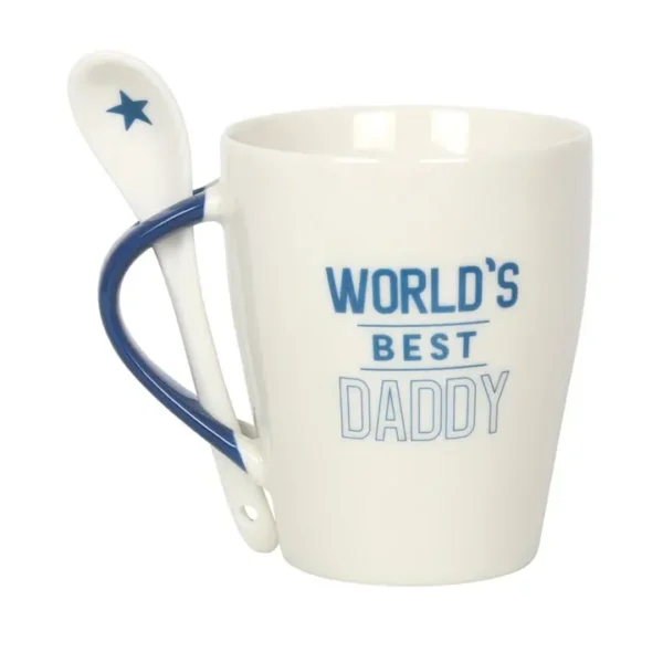 World's Best Daddy Ceramic Mug and Spoon Set - Image 2