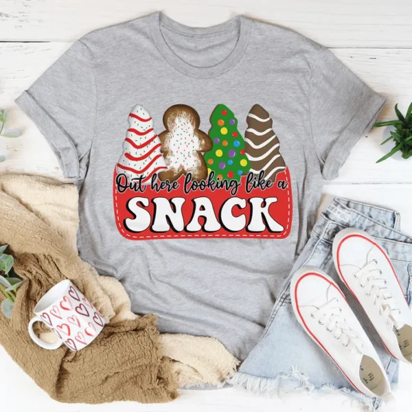 Out Here Looking Like A Snack Christmas Tee - Image 2