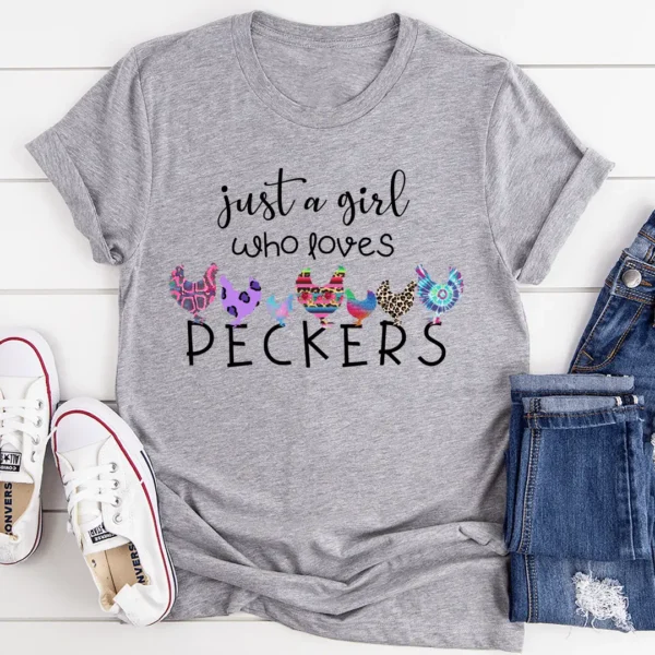 Just A Girl Who Loves Peckers Tee - Image 2