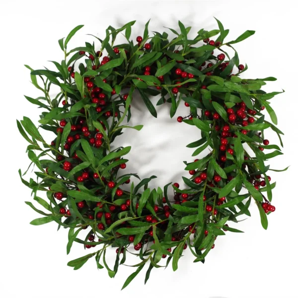 Christmas Mistletoe Red Berry Floristry Wreath 60cm 24"