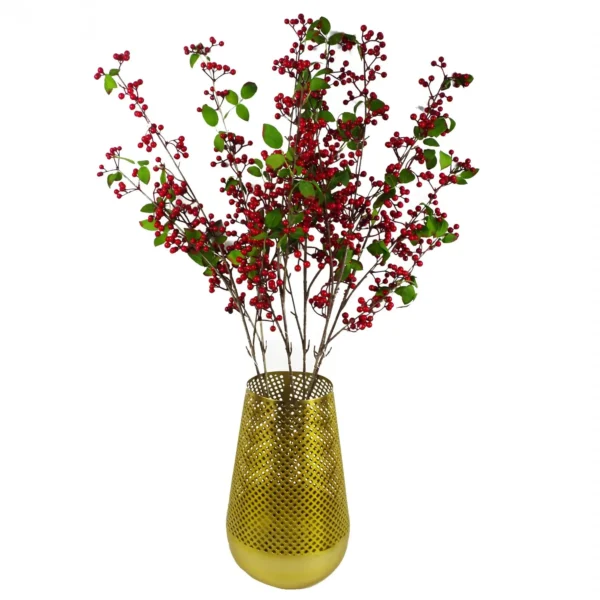 Single Red Christmas Berry Spray 80cm Festive Decoration - Image 3