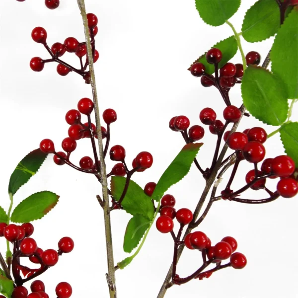 Single Red Christmas Berry Spray 80cm Festive Decoration - Image 5