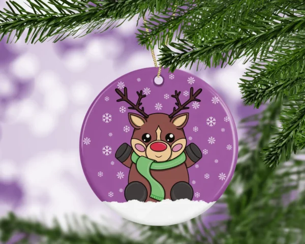 Cute Christmas Red Nose Reindeer Christmas Tree Decoration - Image 4