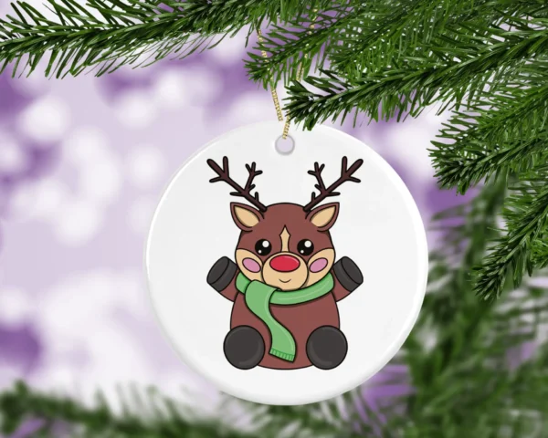 Cute Christmas Red Nose Reindeer Christmas Tree Decoration - Image 5