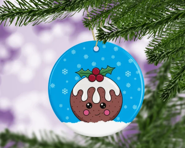 Cute Christmas Figgy Pudding Christmas Tree Decoration - Image 2