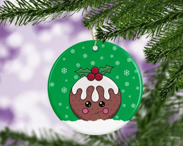 Cute Christmas Figgy Pudding Christmas Tree Decoration - Image 3