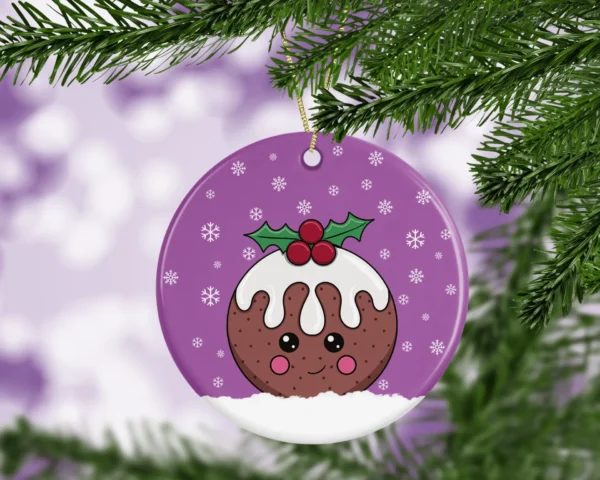 Cute Christmas Figgy Pudding Christmas Tree Decoration - Image 4