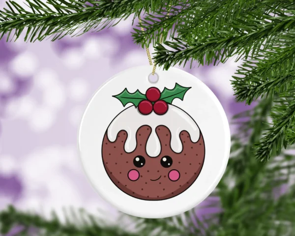 Cute Christmas Figgy Pudding Christmas Tree Decoration - Image 5