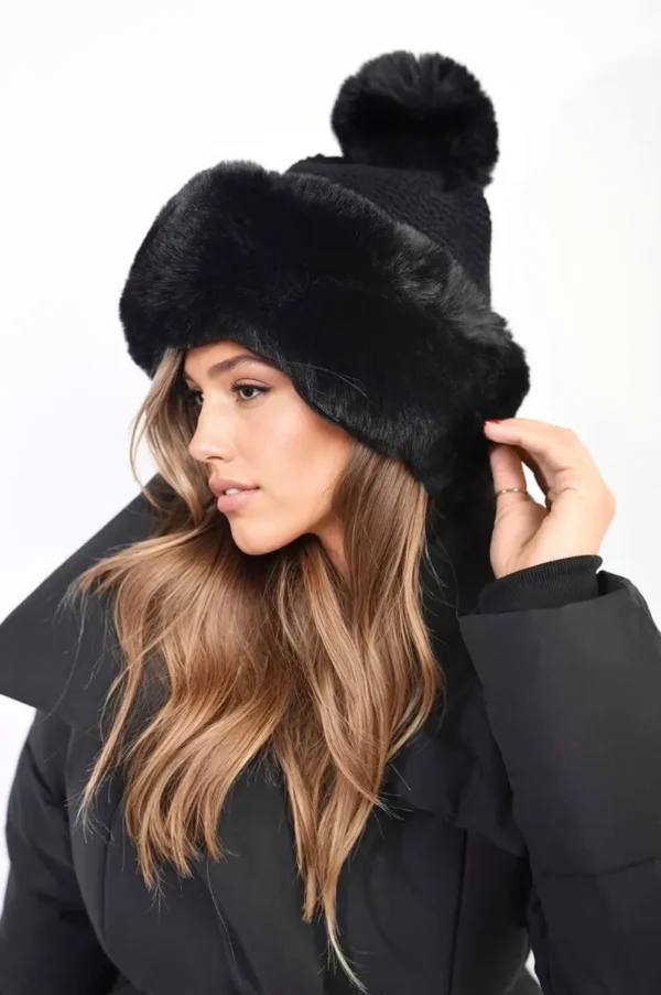 Faux Fur Knitted Winter Hat - Image 8