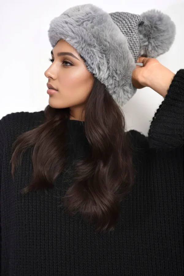 Faux Fur Knitted Winter Hat - Image 7