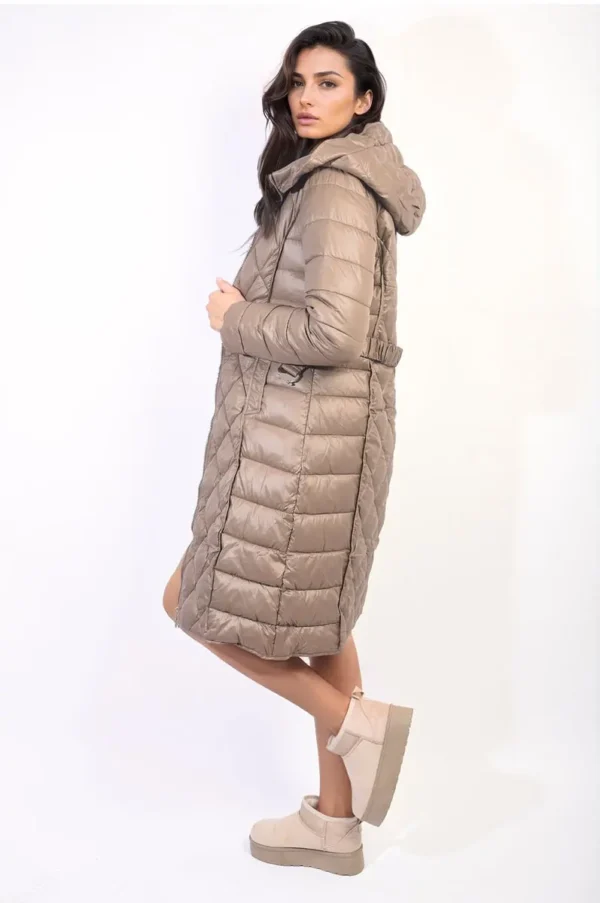 Quilted Winter Jacket with Belt - Image 3