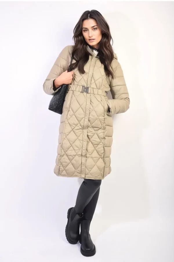 Quilted Winter Jacket with Belt - Image 4