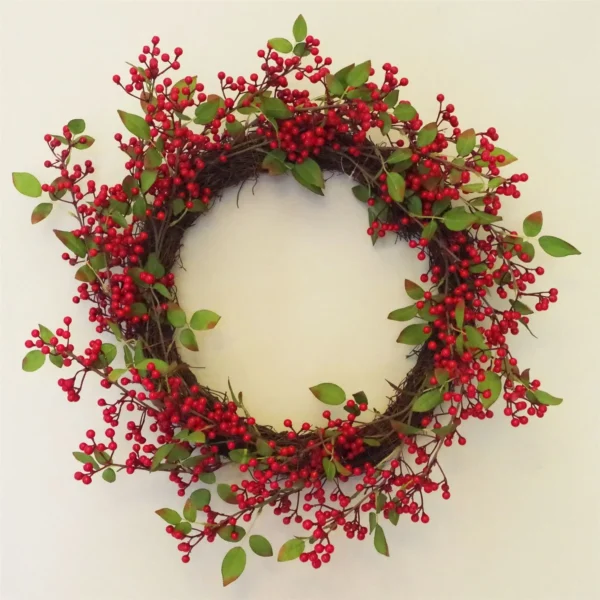 Christmas Natural Look Red Berry Floristry Wreath 60cm 24 inch Large Luxury Botanik - Image 2