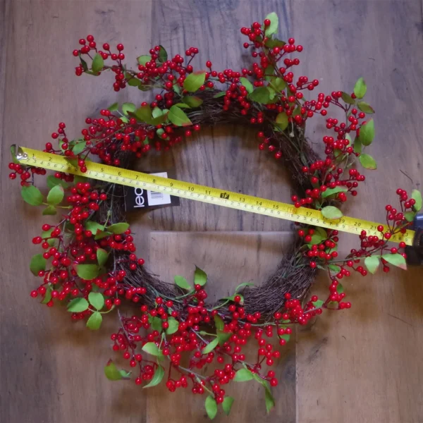 Christmas Natural Look Red Berry Floristry Wreath 60cm 24 inch Large Luxury Botanik - Image 6