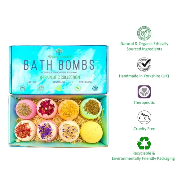 Luxury Therapeutic Natural Bath Bomb Gift Set - Image 3