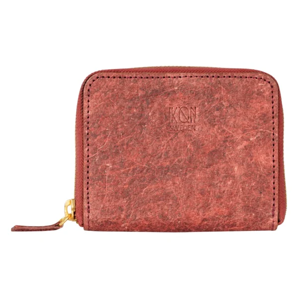 Coconut Leather Zip Pouch - Wine Red - Image 2