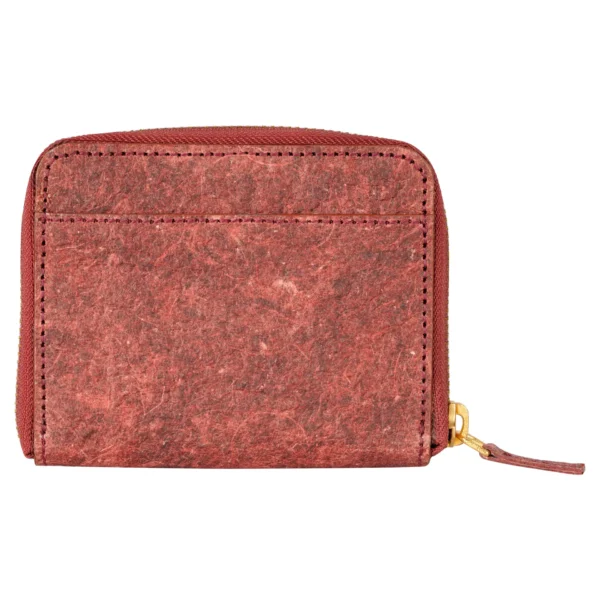 Coconut Leather Zip Pouch - Wine Red - Image 3