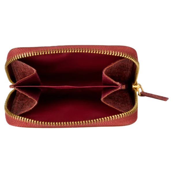 Coconut Leather Zip Pouch - Wine Red - Image 4