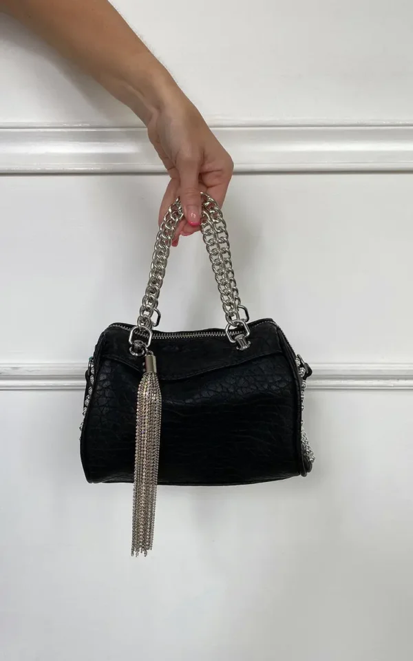 Studded with Chain Detail Handbag - Image 5