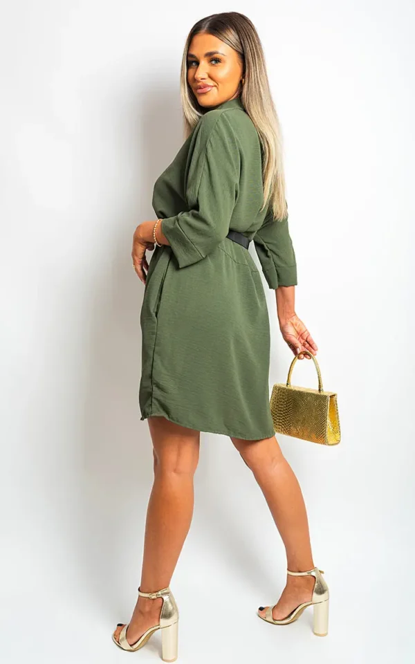 Collared Button Down Mini Dress - Image 8