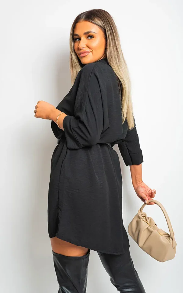 Collared Button Down Mini Dress - Image 2