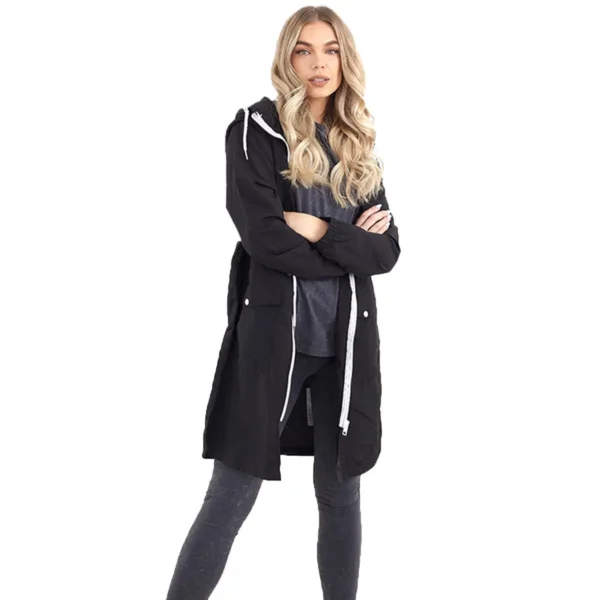 Ladies Brave Soul Devan Hooded Rain Mac - Image 2